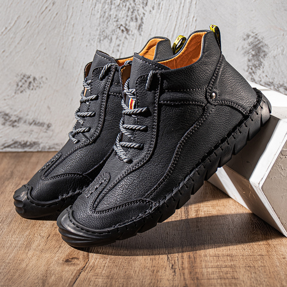 🔥Last Day Promotion 70% OFF🔥Men's Arch Support & Breathable and Light & Non-Slip Square Embroidery Business Casual Shoes - Proven Plantar Fasciitis, Foot and Heel Pain Relief