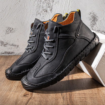 🔥Last Day Promotion 70% OFF🔥Men's Arch Support & Breathable and Light & Non-Slip Square Embroidery Business Casual Shoes - Proven Plantar Fasciitis, Foot and Heel Pain Relief