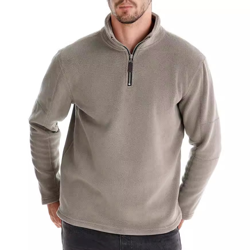 Men's Standing Collar Half Zipper Long Sleeve Sweatshirt Casual Top