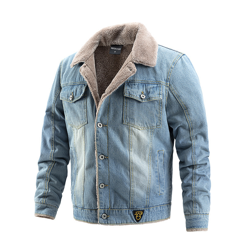 Men's Fashion Jacket Casual Padded Denim Jacket