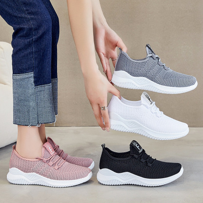 🔥Last Day Promotion 70% OFF🔥Women's Solid Color Casual Sneakers - Low-top Breathable Fitness Shoes - For Women - Suitable for Everyday Wear, Running, Gym & Sports