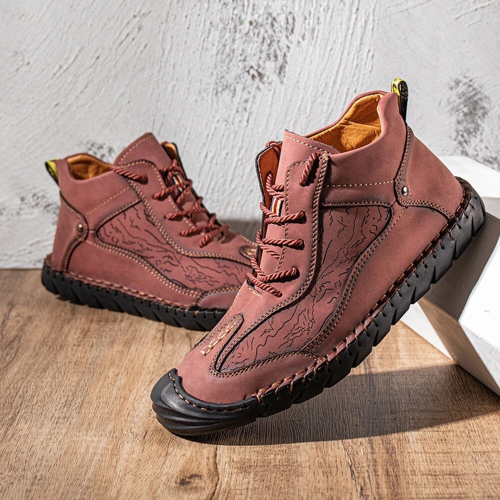 🔥Last Day Promotion 70% OFF🔥Men's Arch Support & Breathable and Light & Non-Slip Square Embroidery Business Casual Shoes - Proven Plantar Fasciitis, Foot and Heel Pain Relief