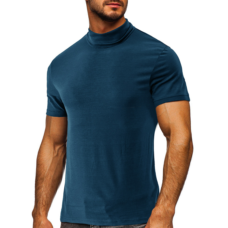 Men's Turtleneck T-Shirt, Cotton Crew Neck T-Shirt, Moisture wicking