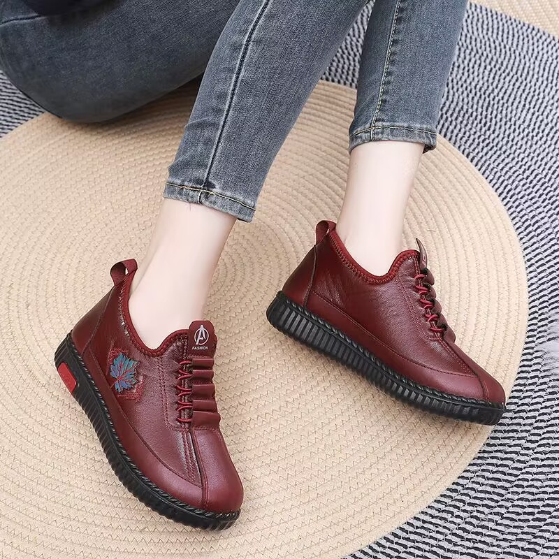 Women's Comfortable & Casual Shoes - Flat Embroidered Soft Sole Platform Walking Shoes - Stylish Slip On Daily Footwear - For Women - Suitable for Everyday Wear, Shopping, Travel - Perfect Gift for Fashionable Women