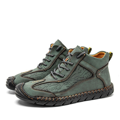 🔥Last Day Promotion 70% OFF🔥Men's Arch Support & Breathable and Light & Non-Slip Square Embroidery Business Casual Shoes - Proven Plantar Fasciitis, Foot and Heel Pain Relief