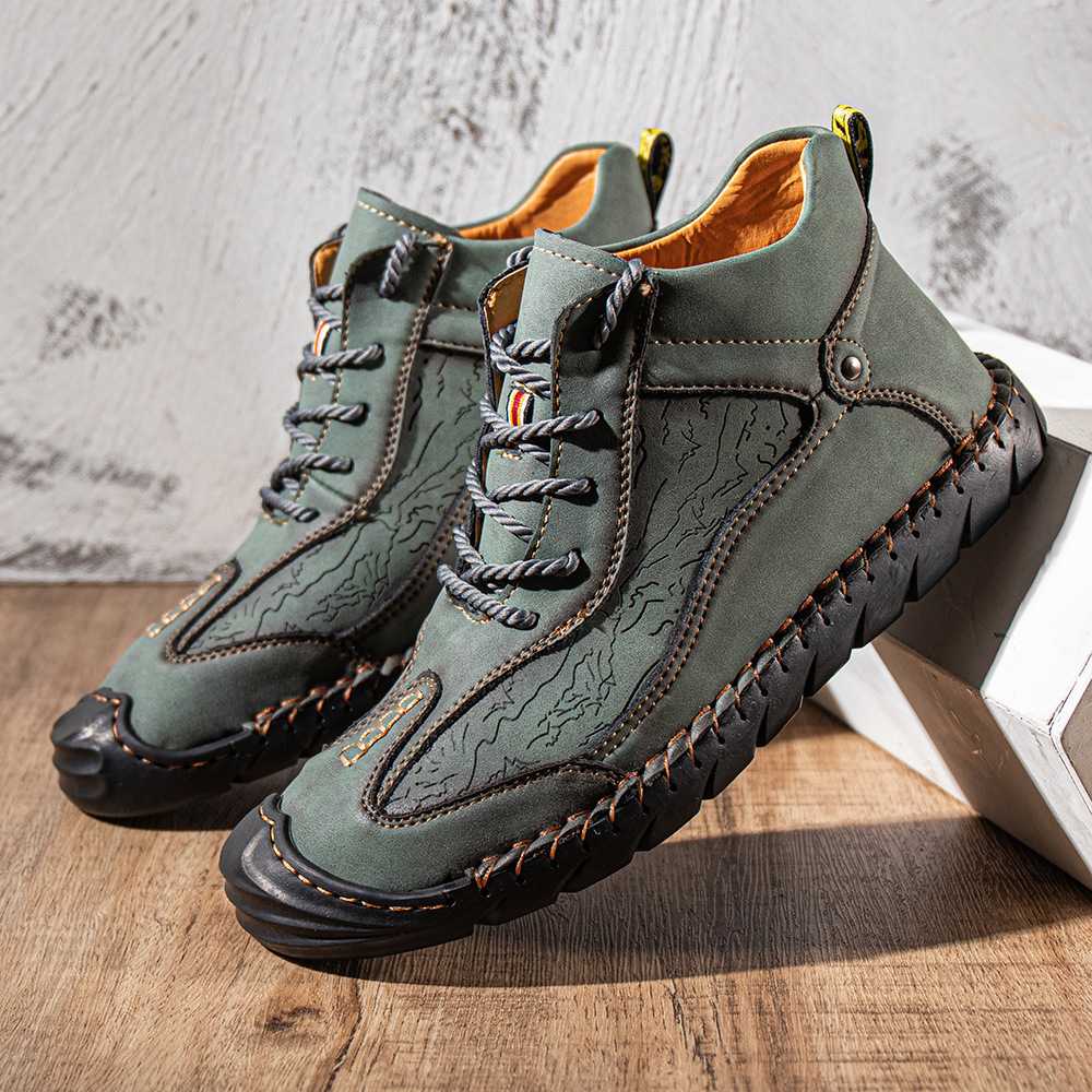 🔥Last Day Promotion 70% OFF🔥Men's Arch Support & Breathable and Light & Non-Slip Square Embroidery Business Casual Shoes - Proven Plantar Fasciitis, Foot and Heel Pain Relief