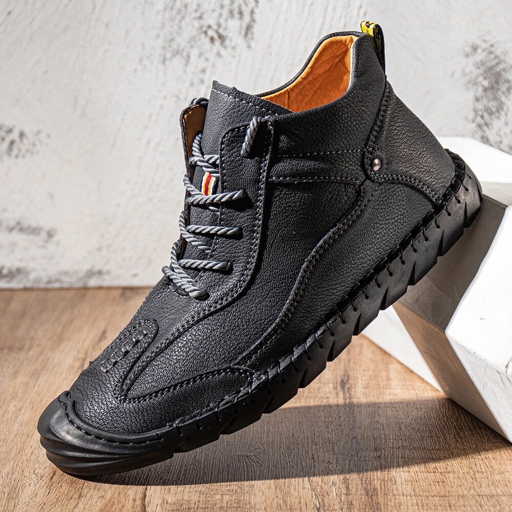 🔥Last Day Promotion 70% OFF🔥Men's Arch Support & Breathable and Light & Non-Slip Square Embroidery Business Casual Shoes - Proven Plantar Fasciitis, Foot and Heel Pain Relief