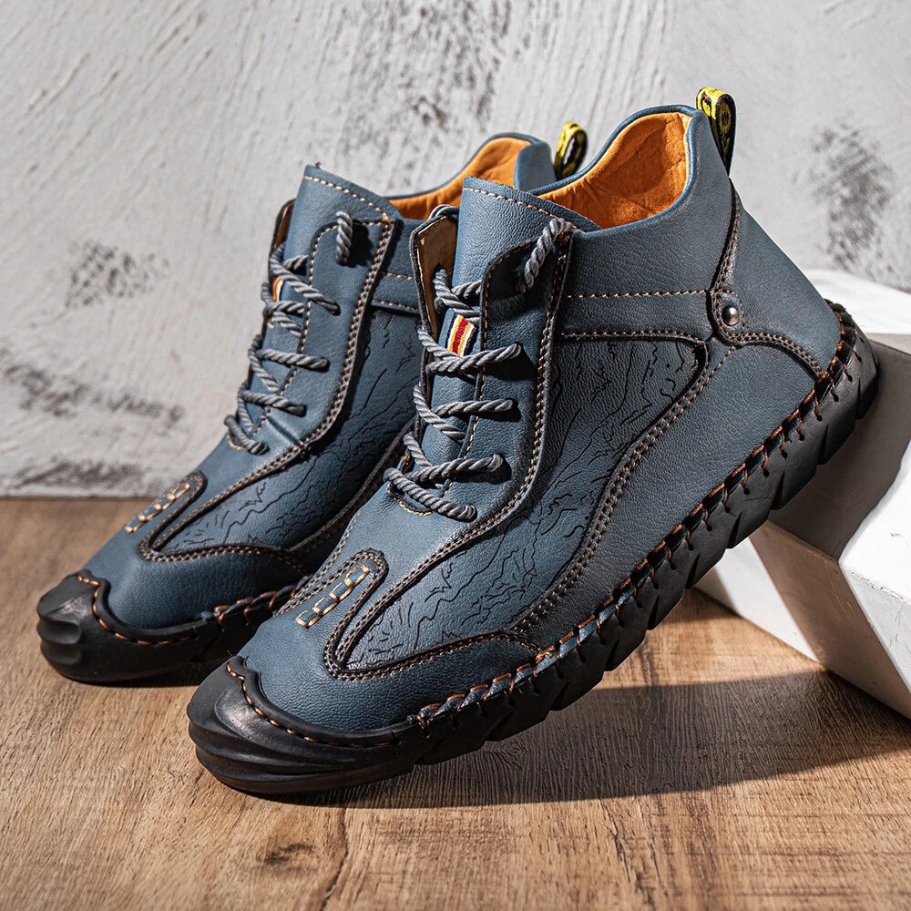 🔥Last Day Promotion 70% OFF🔥Men's Arch Support & Breathable and Light & Non-Slip Square Embroidery Business Casual Shoes - Proven Plantar Fasciitis, Foot and Heel Pain Relief