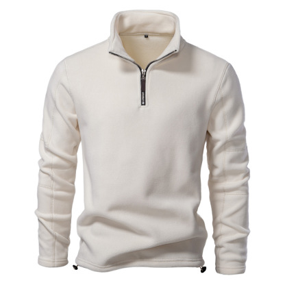 Men's Standing Collar Half Zipper Long Sleeve Sweatshirt Casual Top