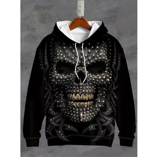 Men's Printed Casual Hoodie Autumn Spring Long Sleeve
