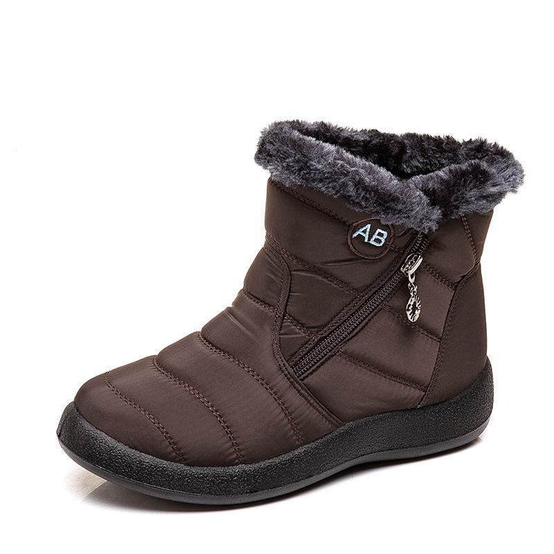 Winter Waterproof Women Shoes Snow Boots Fur-lined Slip On Warm Ankle Size