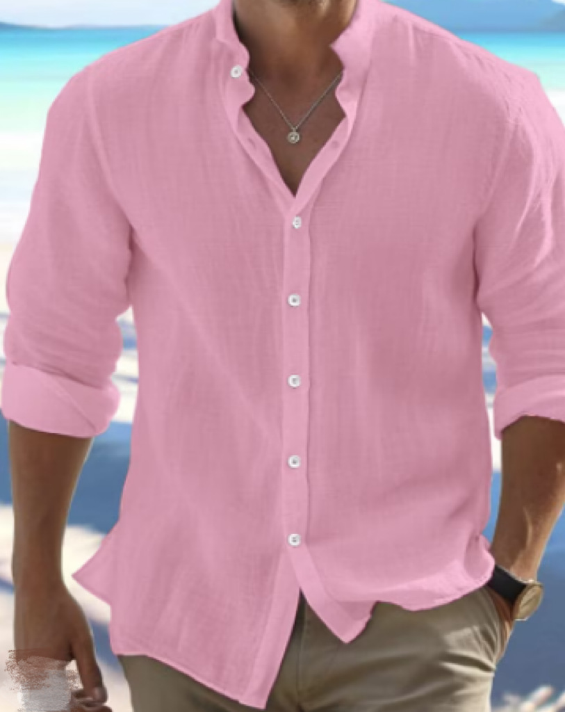 Men's Casual Loose Lapel Long Sleeve Shirt