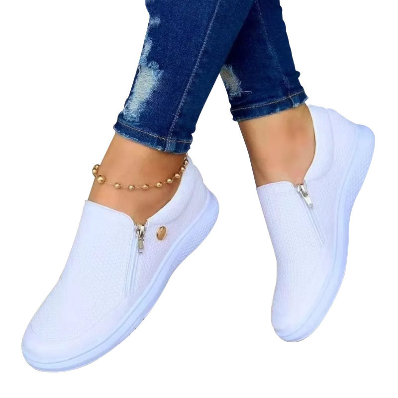Simple Fashion Zipper Flat Shoes