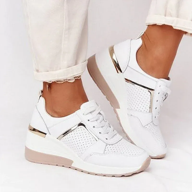Orthopedic New Women Sneakers Lace-up Wedge Sport Design