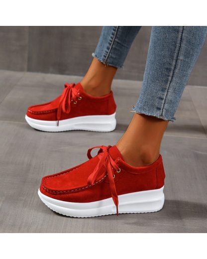 2 ITEMS GET 10% OFF ON EACH PRODUCT - Platform shoes leather suede plush slip on