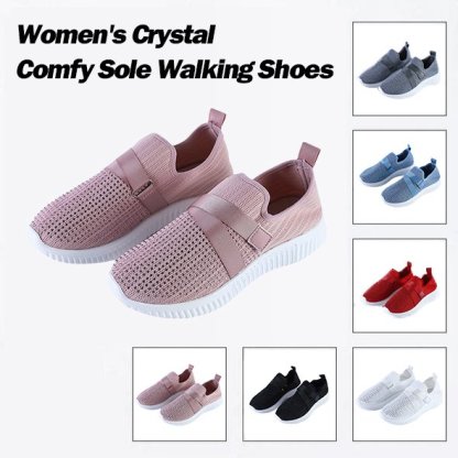 Women's Crystal Comfy Sole Walking Shoes