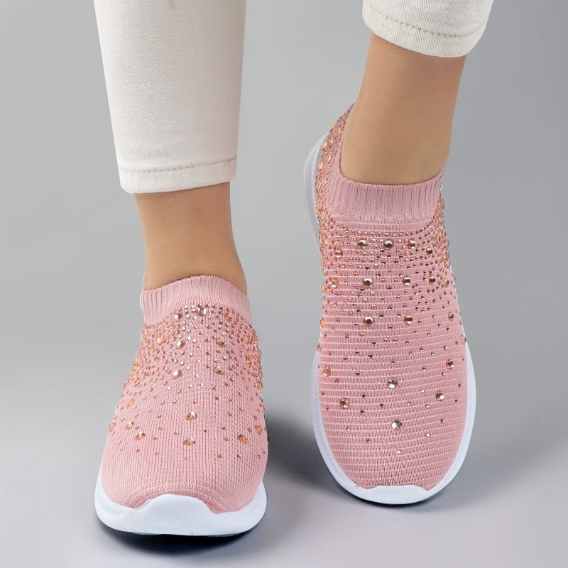 [#1 TRENDING SUMMER 2024] Women's Crystal Breathable Orthopedic Slip On Walking Shoes