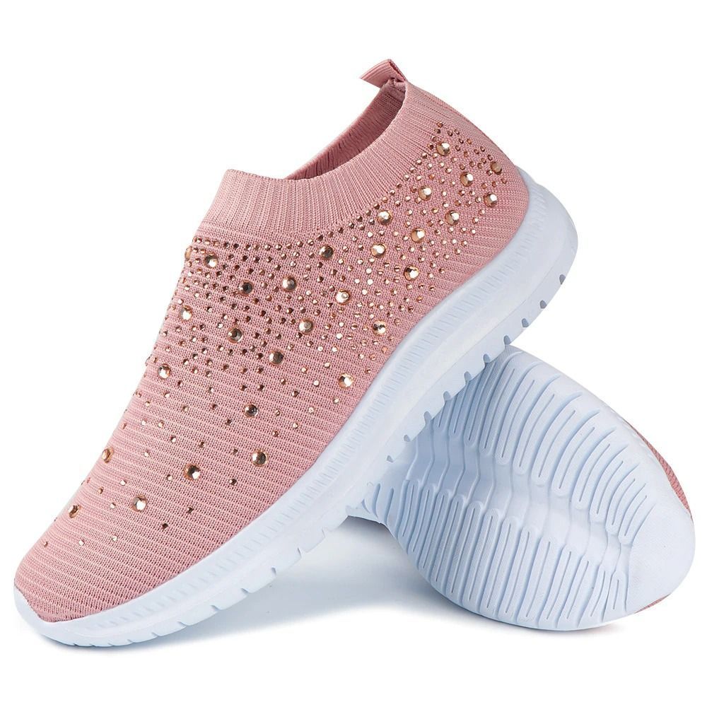 [#1 TRENDING SUMMER 2024] Women's Crystal Breathable Orthopedic Slip On Walking Shoes