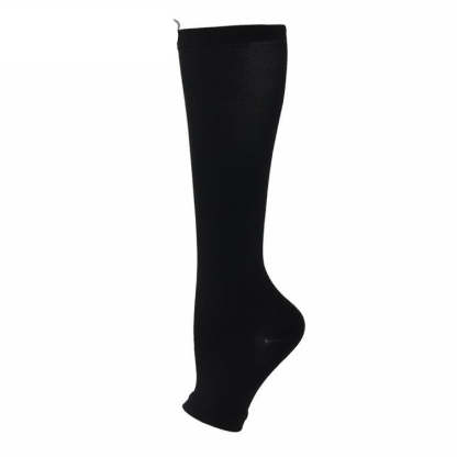 ( 3 PAIRS) Zippered Open Toe Compression Socks Support Stockings 20-30 mmHg