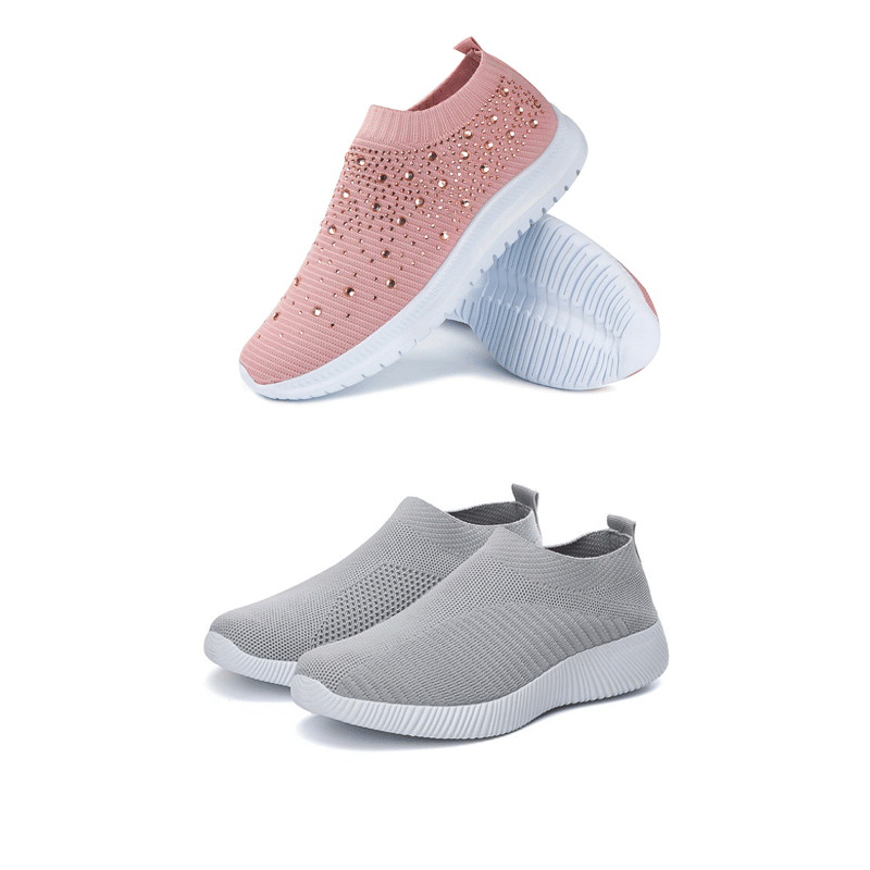 [#1 TRENDING SUMMER 2024] Women's Crystal Breathable Orthopedic Slip On Walking Shoes