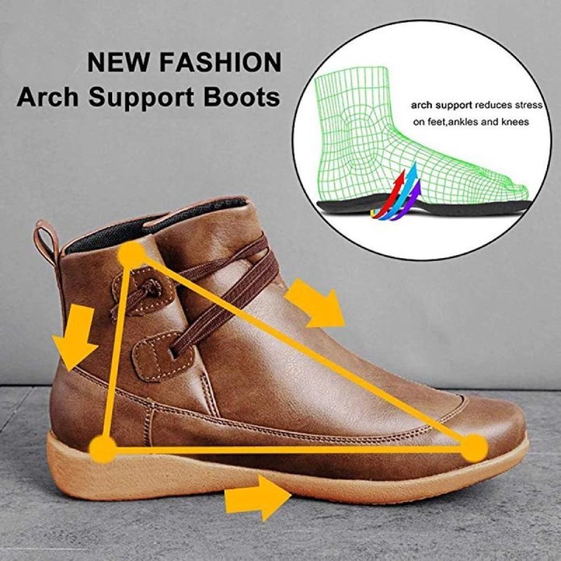Women Snow Ankle Boots Waterproof Leather Orthopedic Shoes
