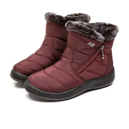Winter Waterproof Women Shoes Snow Boots Fur-lined Slip On Warm Ankle Size