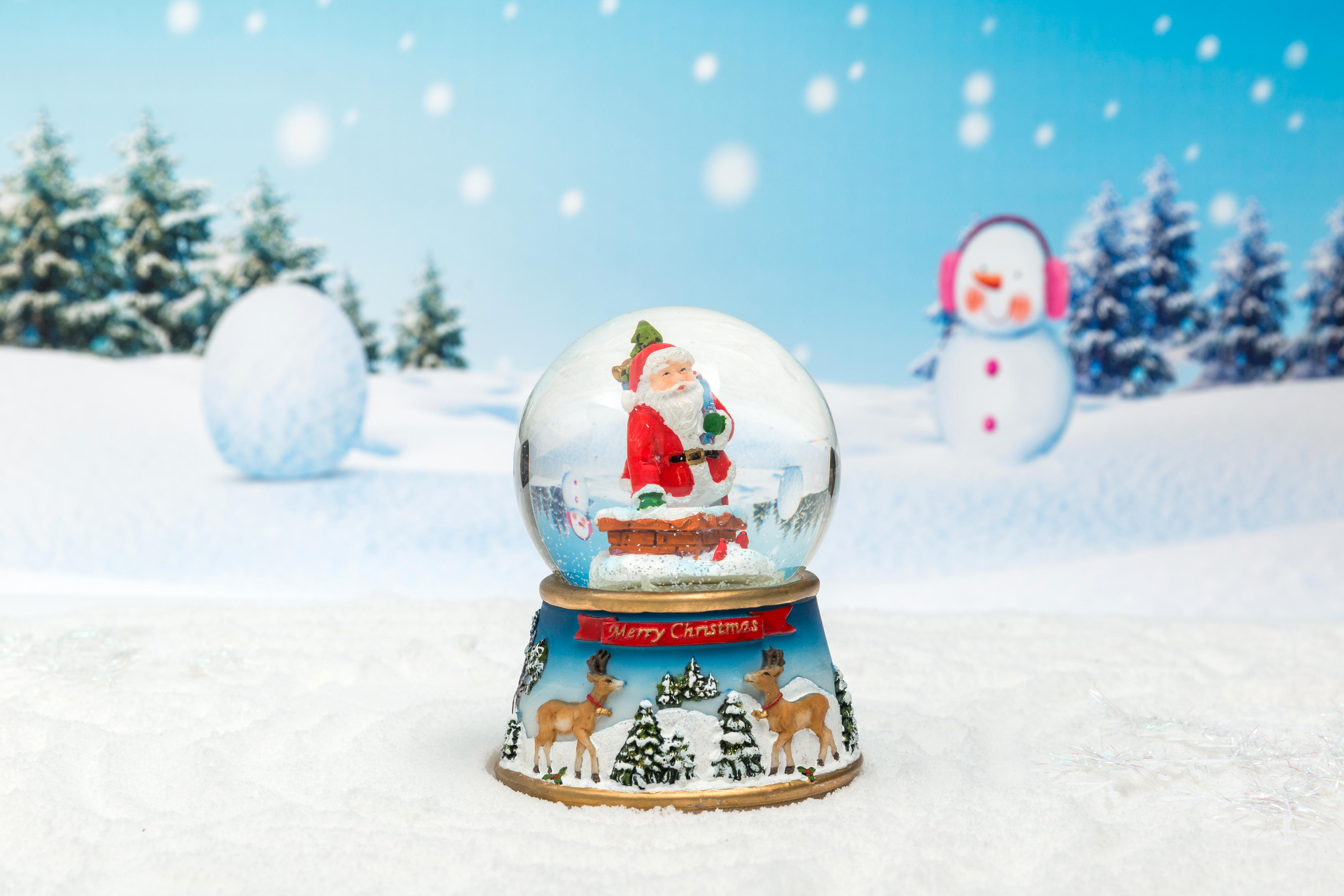 Christmas Snow Globe: 100/135mm Two Elk Base Waterball