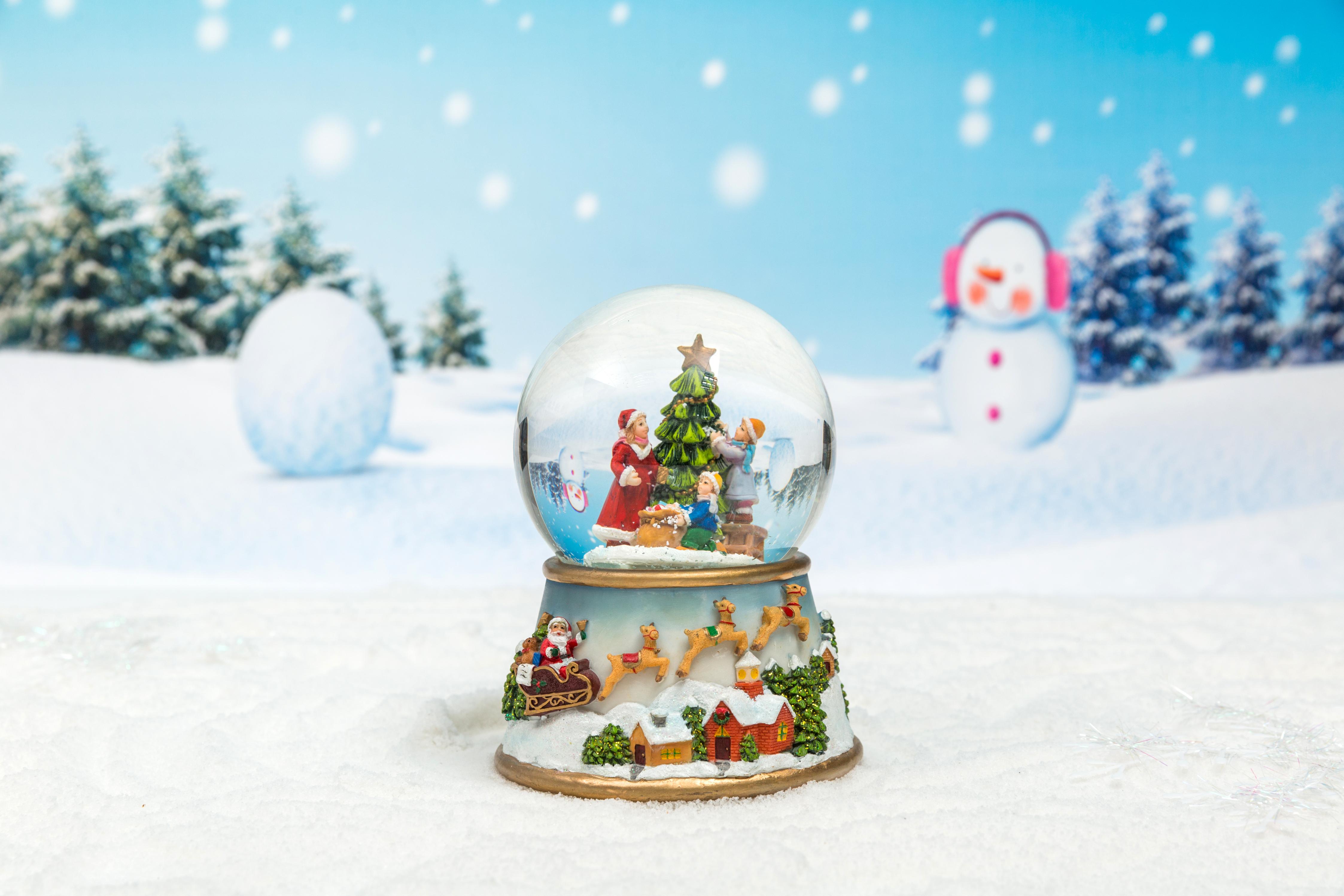 Christmas Snow Globe: 80/100/120/150mm Flying Elks Base Waterball