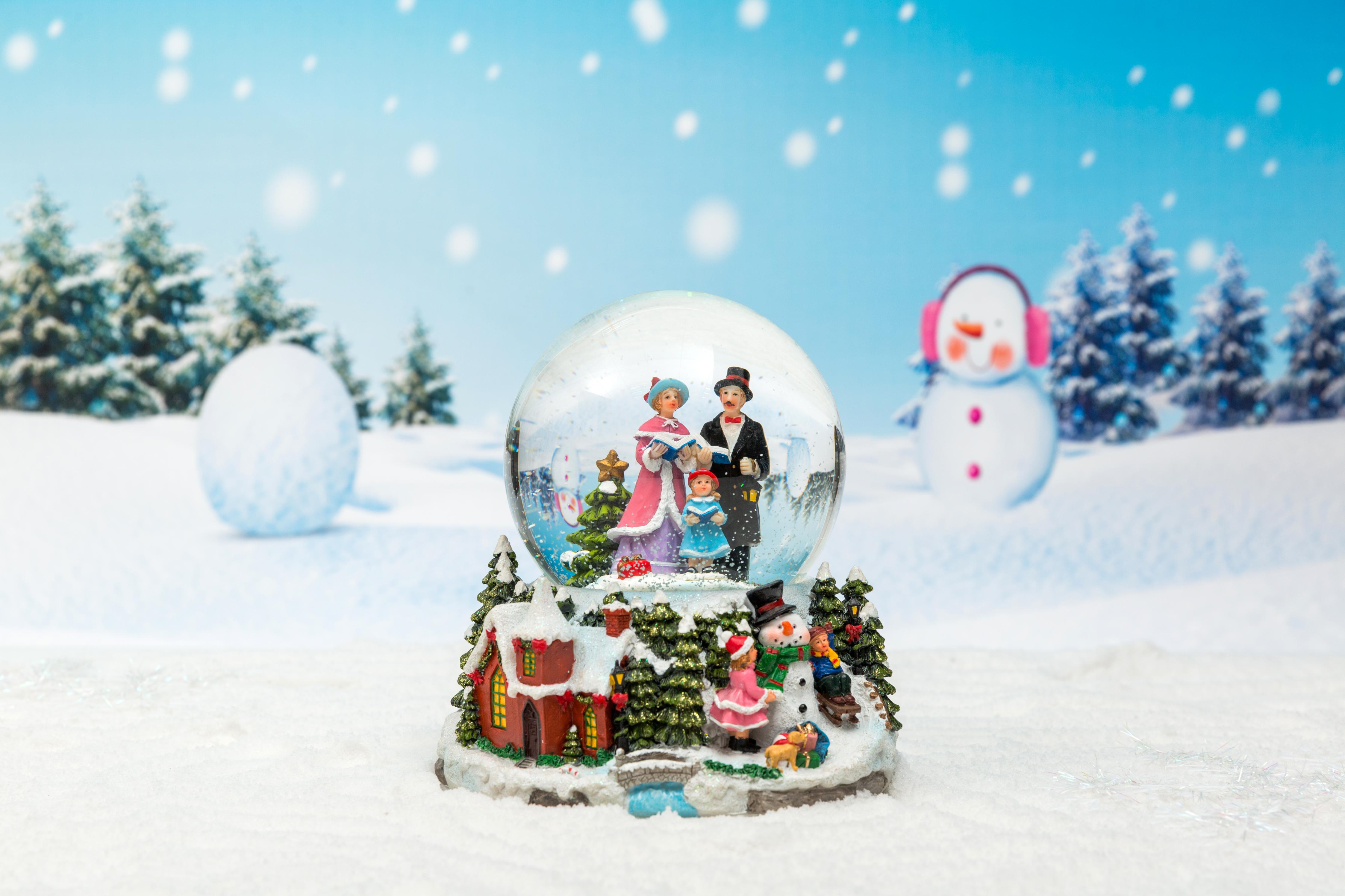 Christmas Snow Globe: 85/120mm Snowman&Kids Base Waterball
