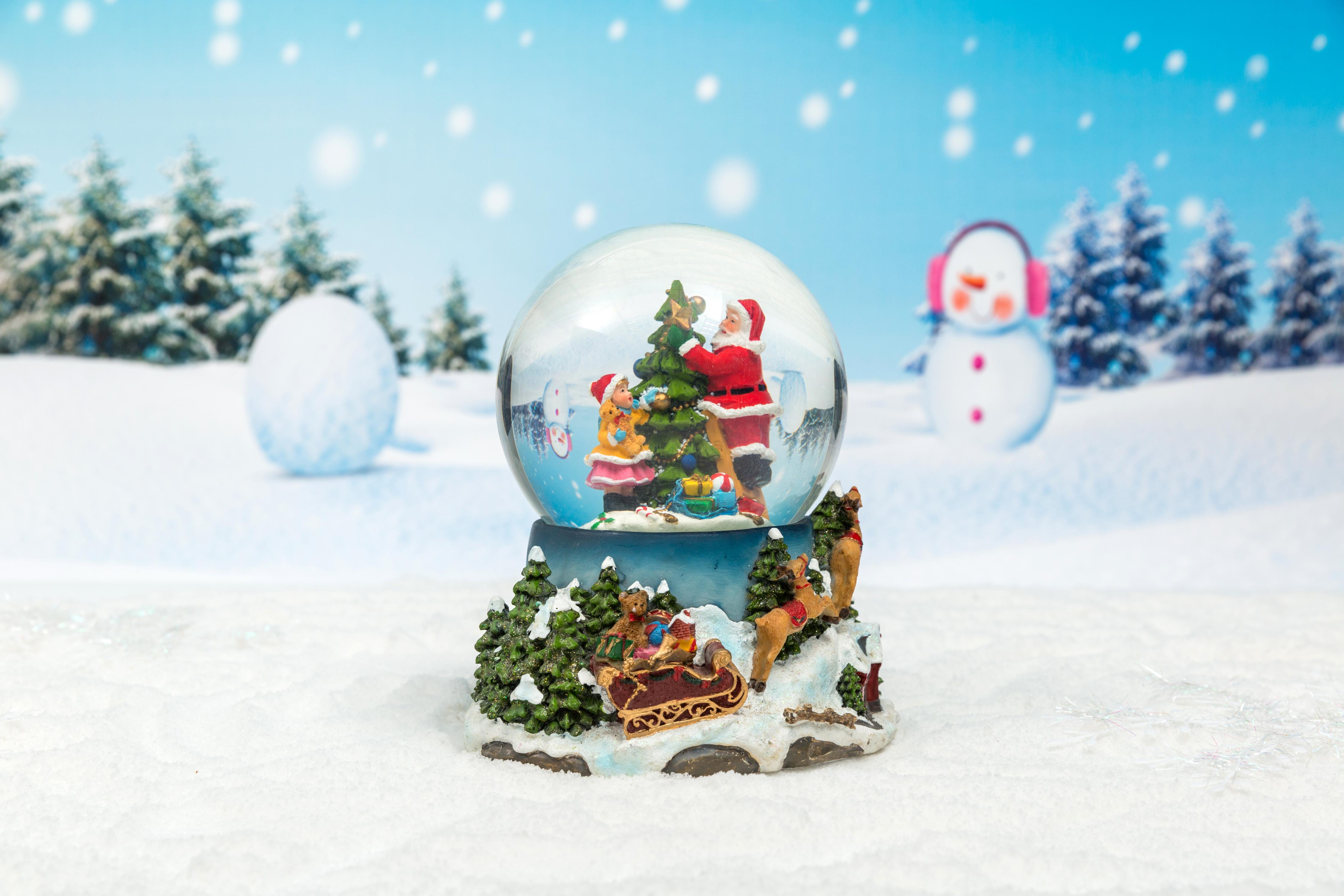 Christmas Snow Globe: 80/100/120/150mm Flying Elks Base Waterball