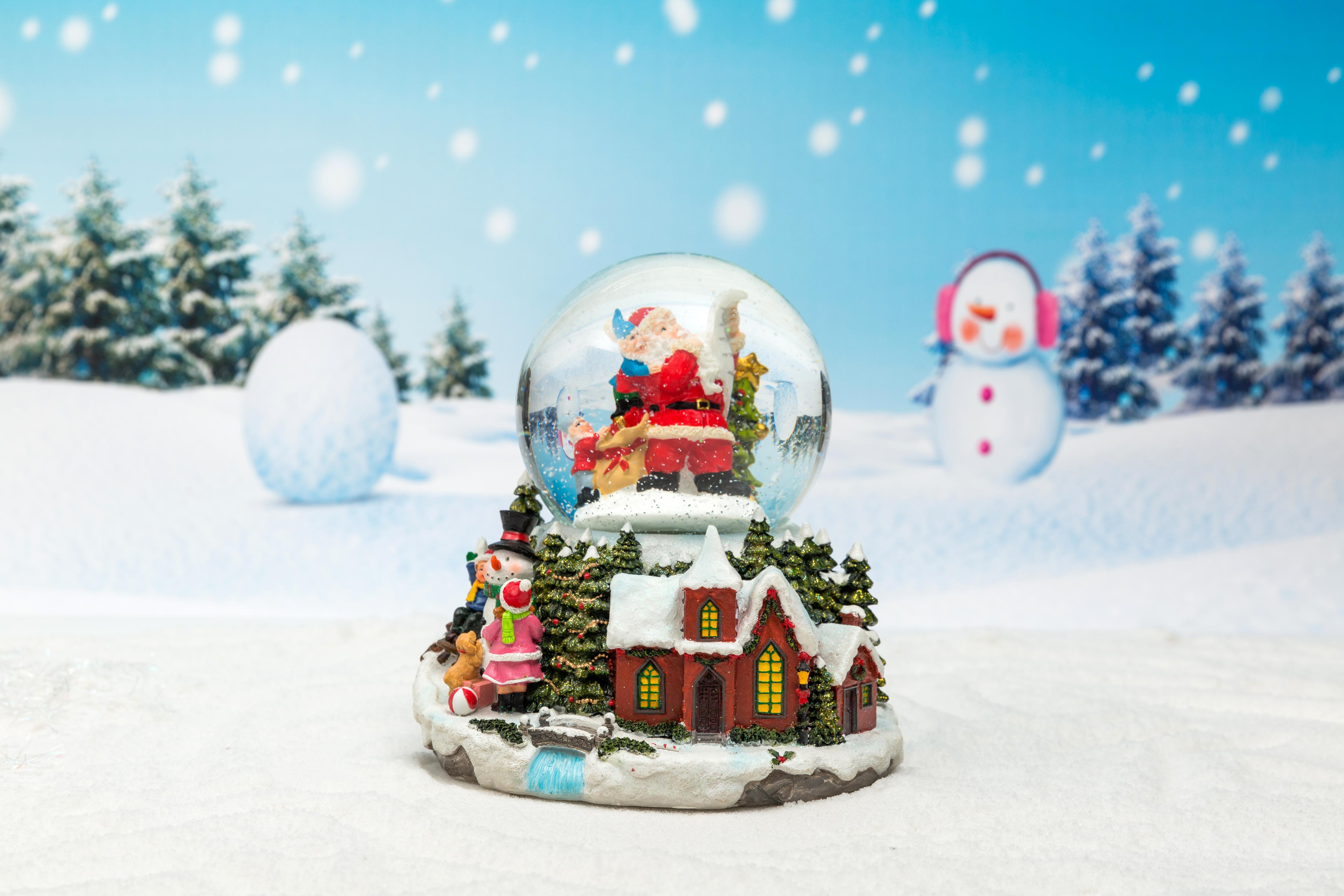 Christmas Snow Globe: 85/120mm Snowman&Kids Base Waterball