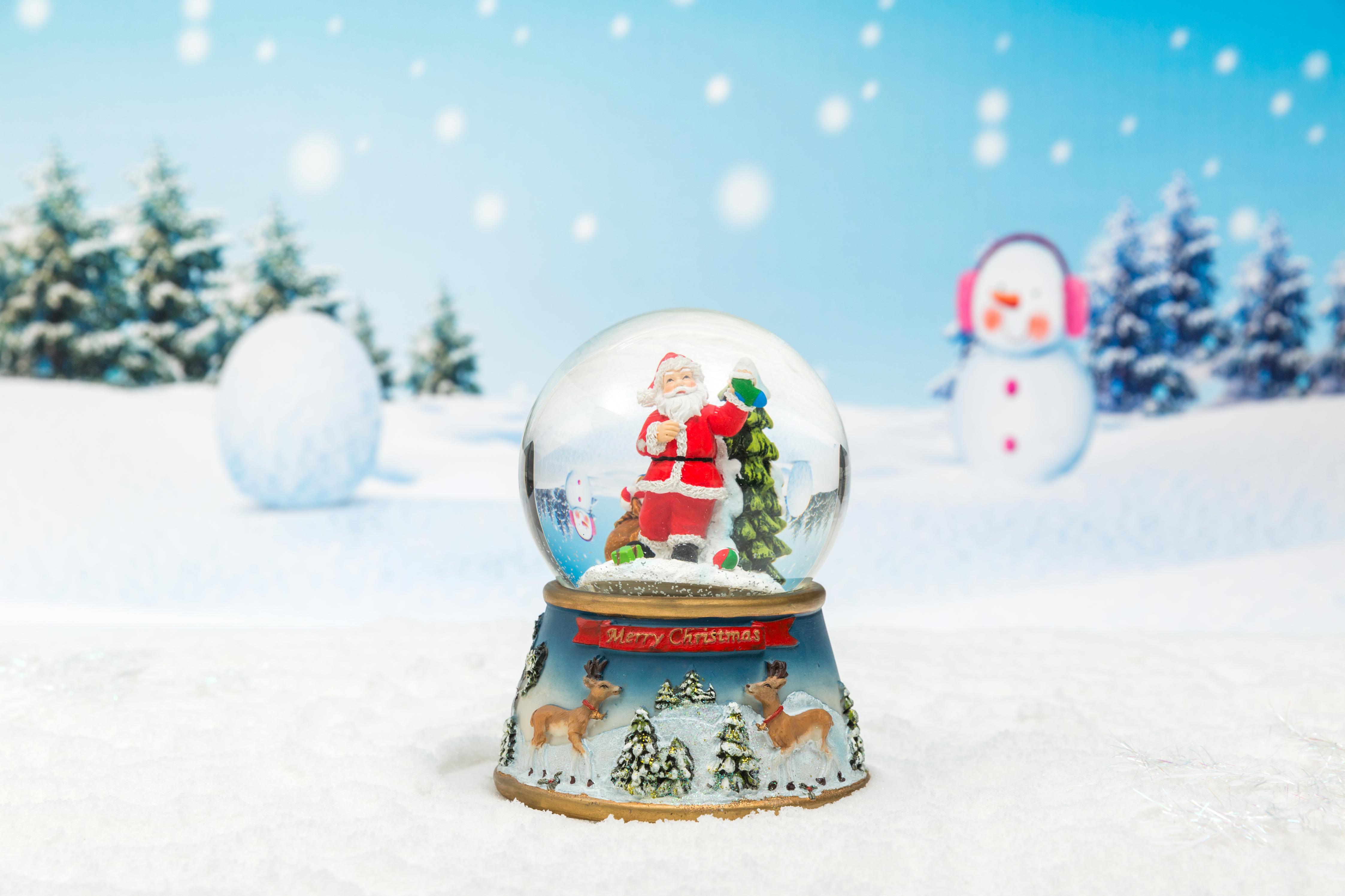 Christmas Snow Globe: 100/135mm Two Elk Base Waterball