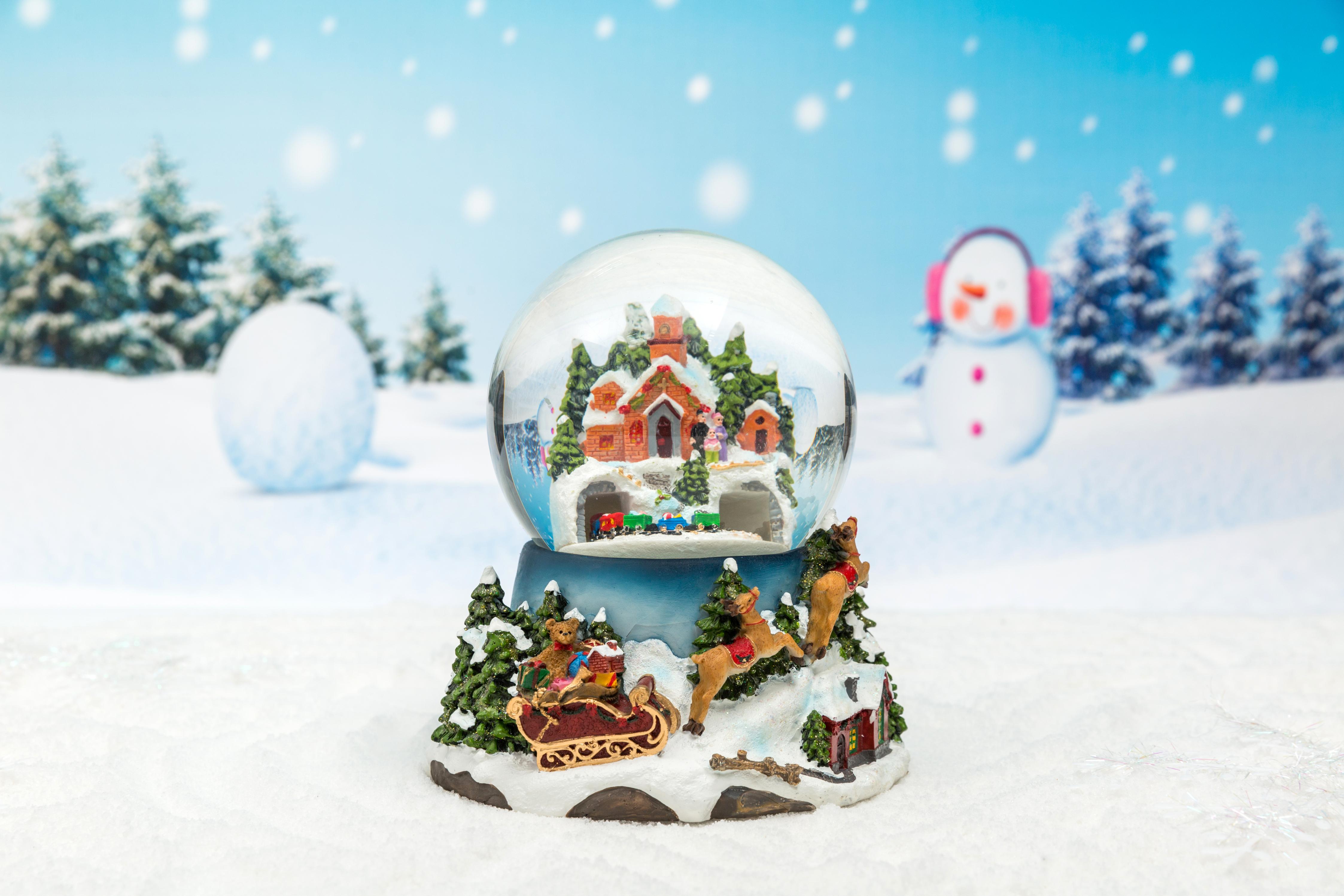 Christmas Snow Globe: 80/100/120/150mm Flying Elks Base Waterball