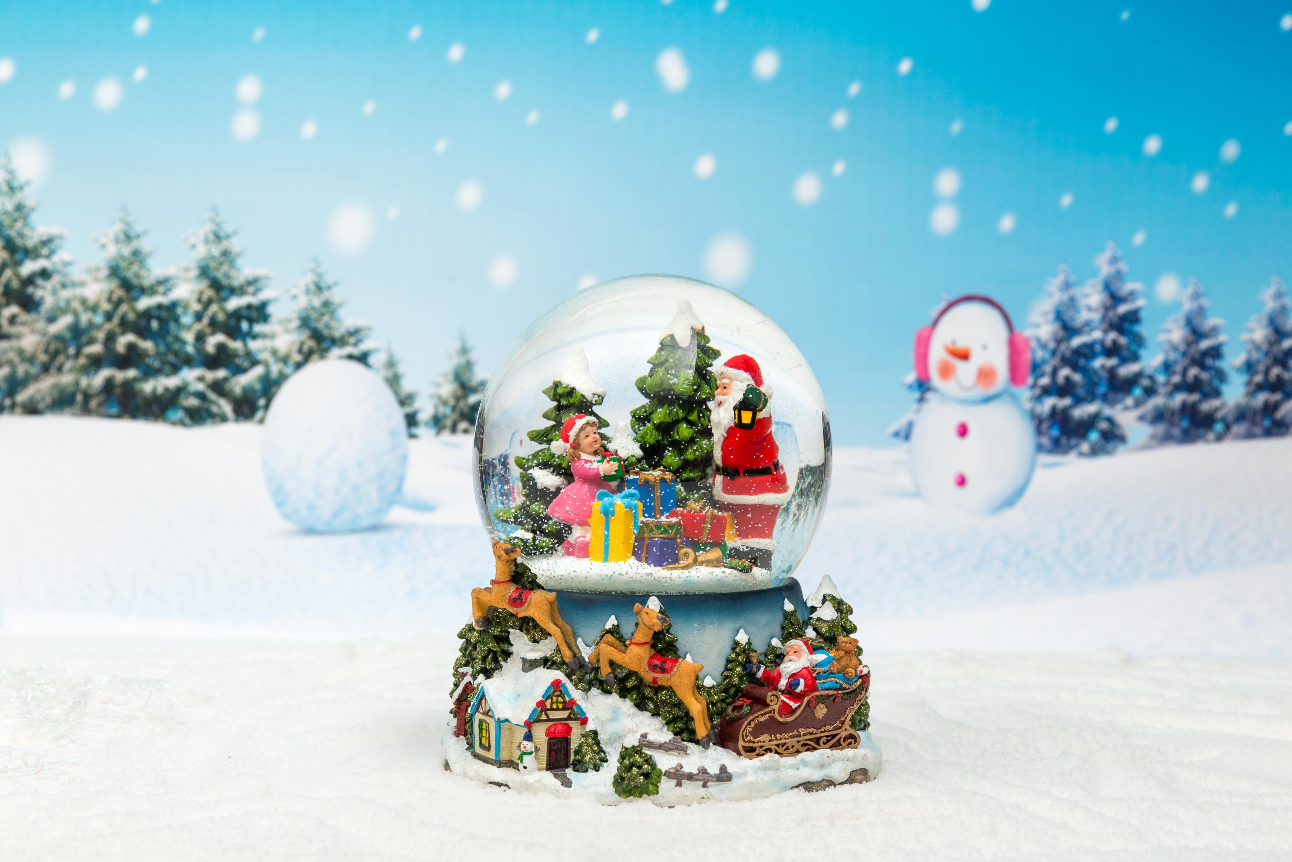 Christmas Snow Globe: 80/100/120/150mm Flying Elks Base Waterball