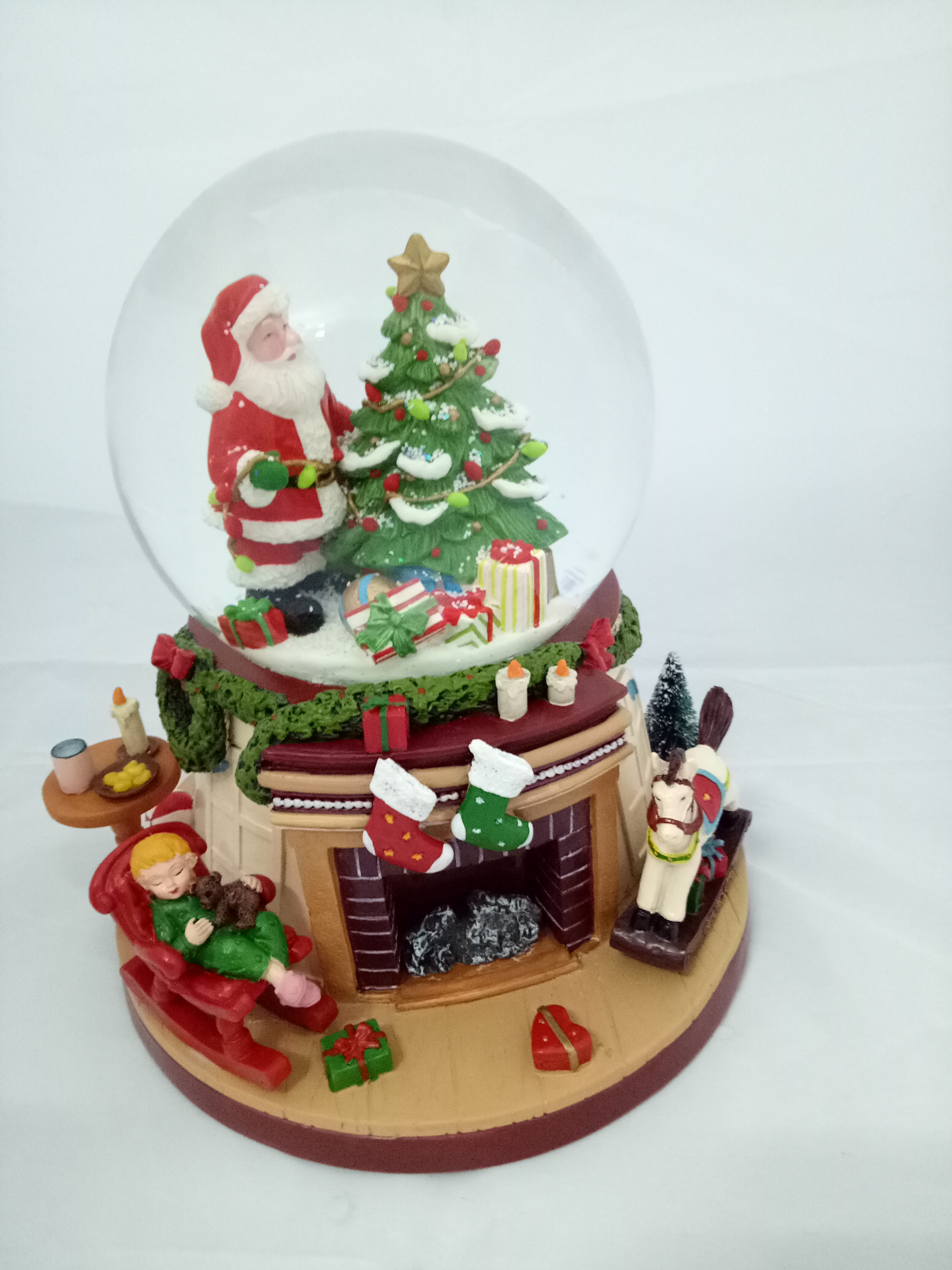 Christmas Snow Globe/Decorations: 100/120/135/150mm Fireplace Base&Santa Claus Waterball / Fireplace Christmas Decoration