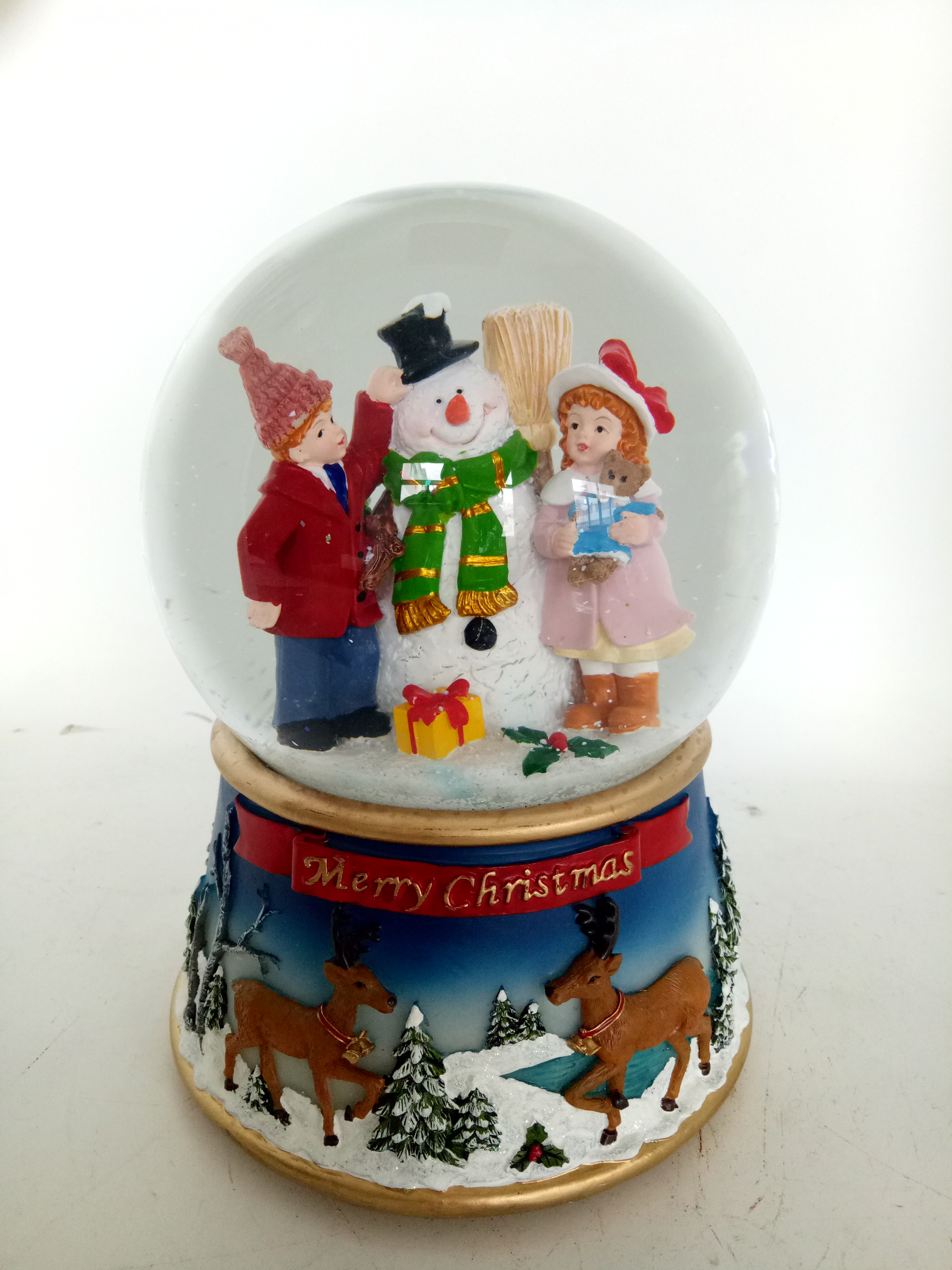 Christmas Snow Globe: 100/135mm Two Elk Base Waterball