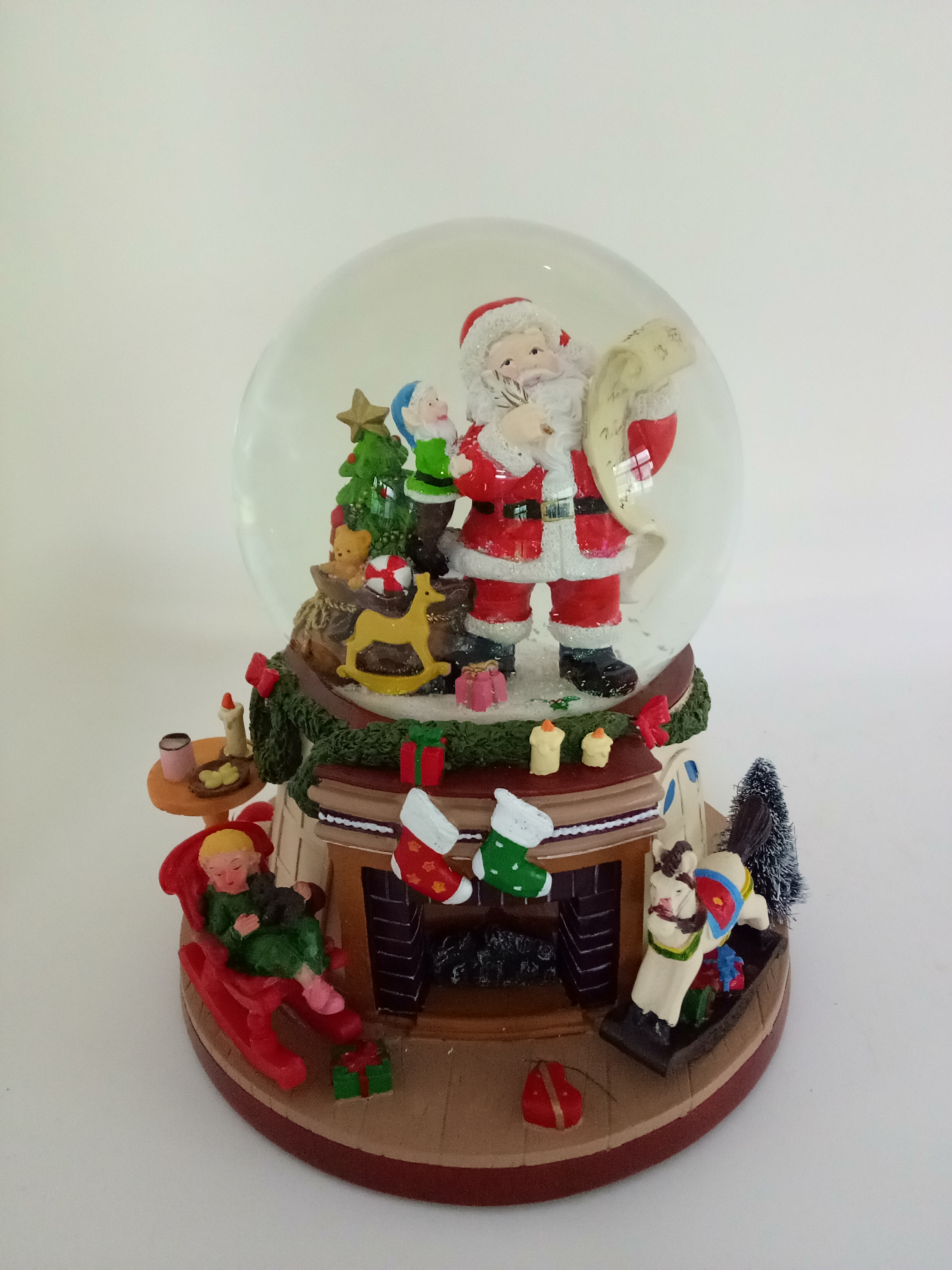 Christmas Snow Globe/Decorations: 100/120/135/150mm Fireplace Base&Santa Claus Waterball / Fireplace Christmas Decoration