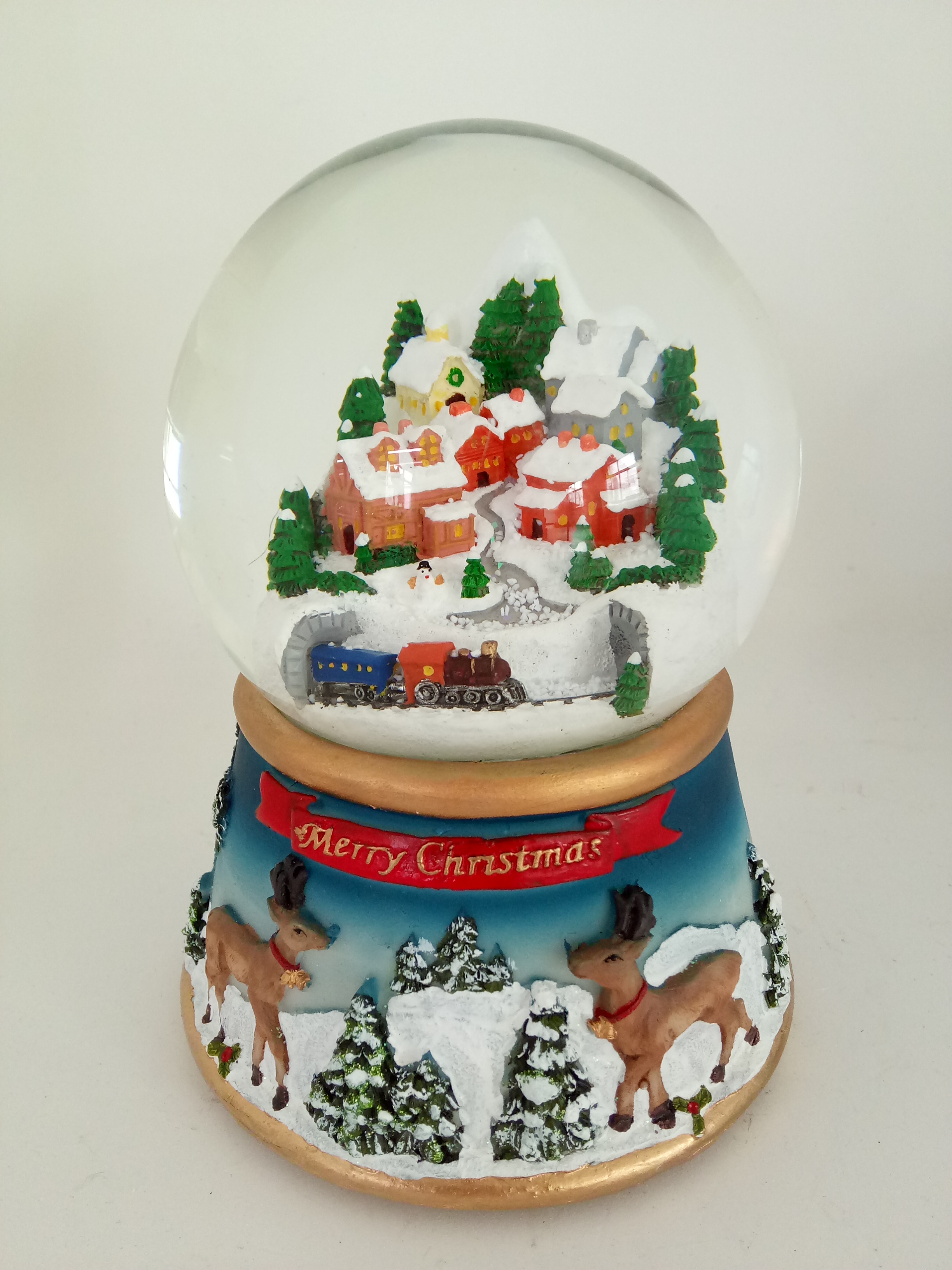 Christmas Snow Globe: 100/135mm Two Elk Base Waterball