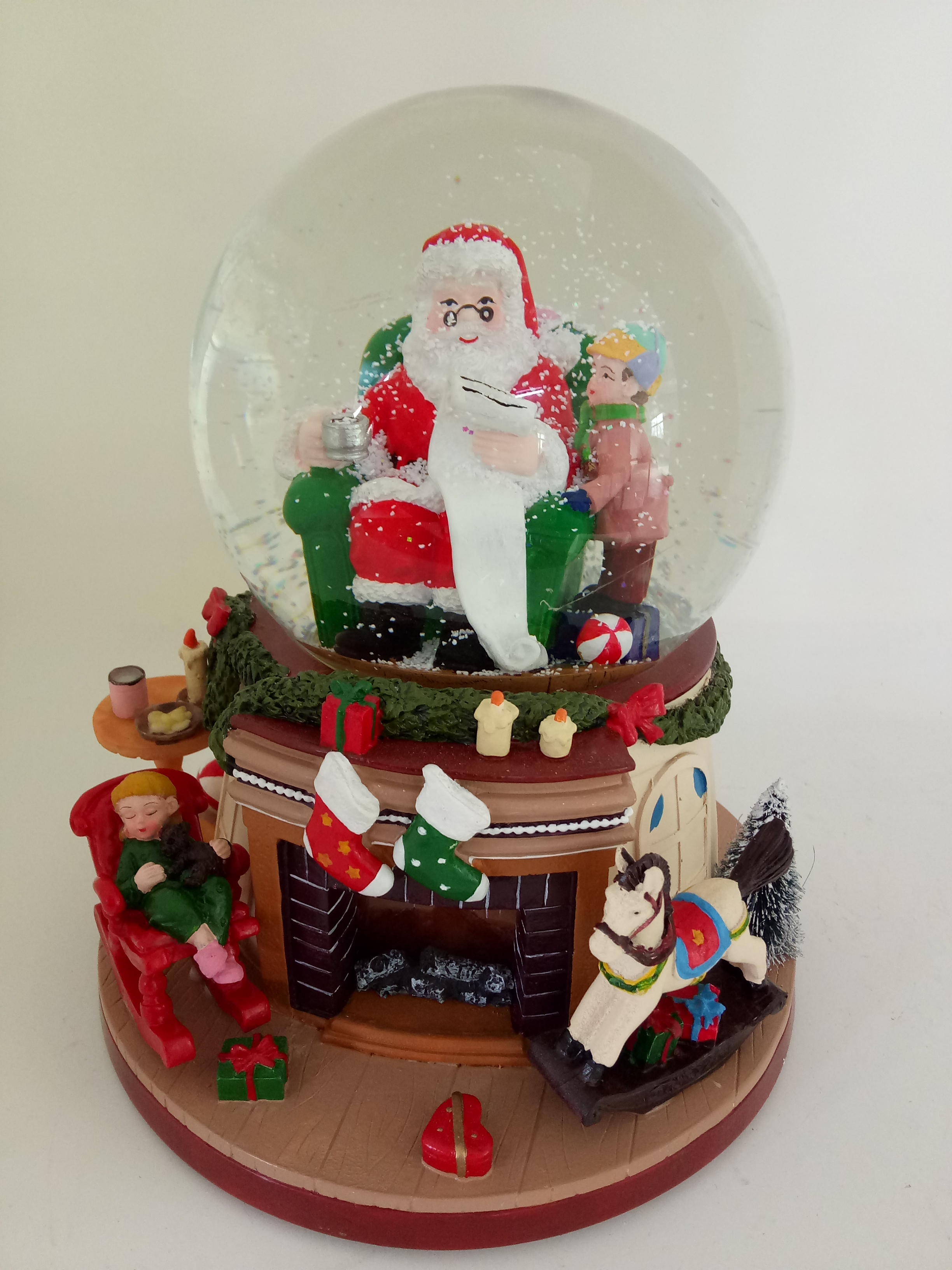 Christmas Snow Globe/Decorations: 100/120/135/150mm Fireplace Base&Santa Claus Waterball / Fireplace Christmas Decoration