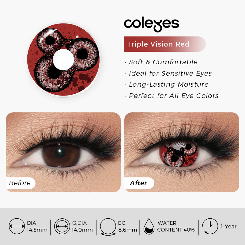 Dollpoison Triple Vision Red Jahres-Cosplay-Farbkontaktlinsen - image 3