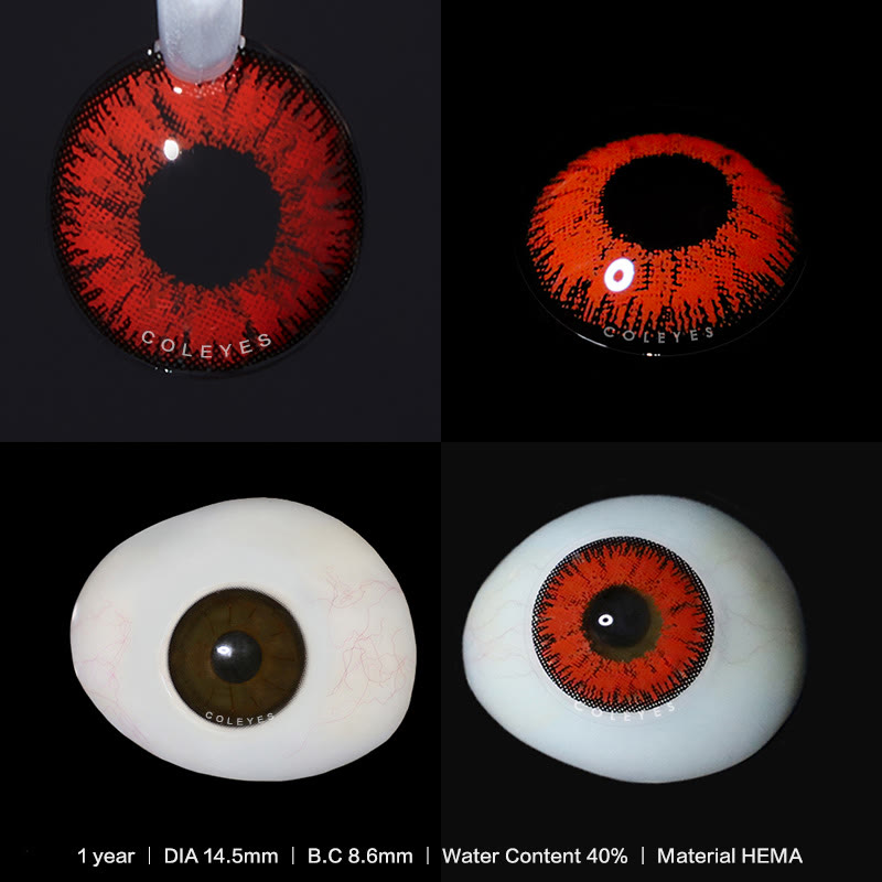 Coleyes Nonno – Rote Vampir-Kontaktlinsen mit Sehstärke für Cosplay-Jahreslinsen - image 4