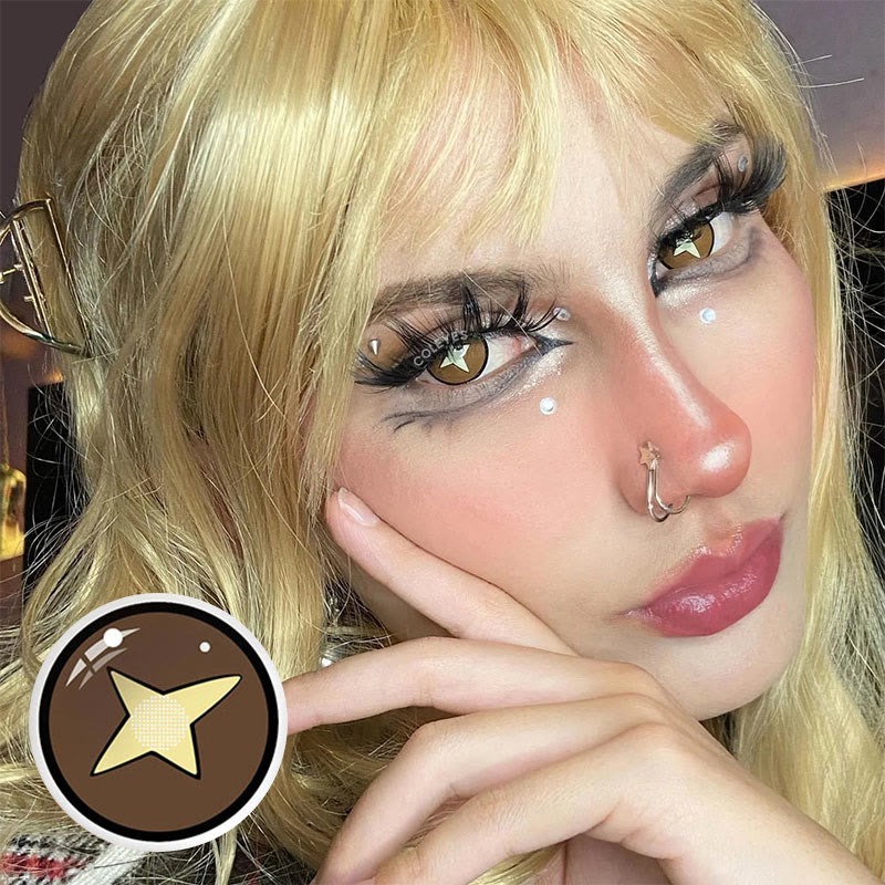 Coleyes Kinoko Braune jährliche Cosplay-Farbkontaktlinsen - image 3