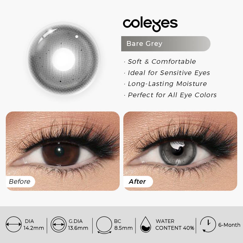 Coleyes Bare Grey Farbige 6-Monats-Kontaktlinsen - image 13