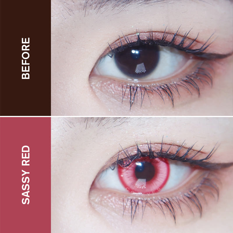 Coleyes Sassy Red – Farbige Jahreskontaktlinsen für Cosplay mit Sehstärke - image 5