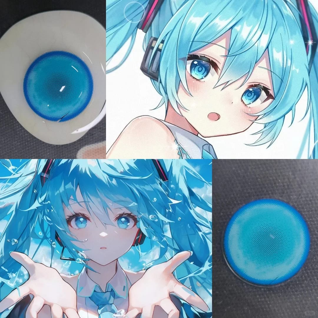 Coleyes Hatsune Miku Blaue jährliche Cosplay-Farbkontaktlinsen - image 3