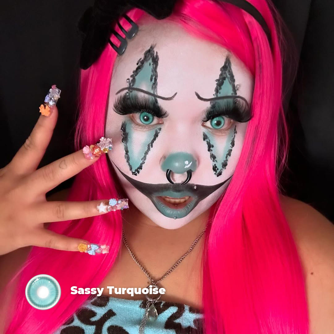 Coleyes Sassy Türkisfarbene, farbige Cosplay-Kontaktlinsen mit Sehstärke für das ganze Jahr - image 6