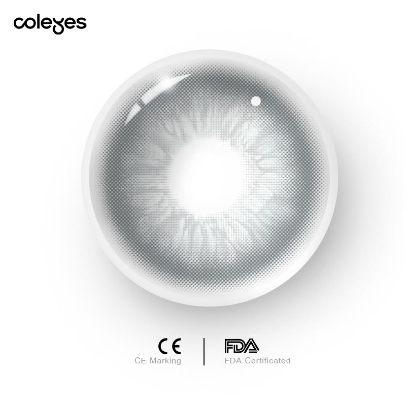 Coleyes No Makeup Wed. Graue farbige Jahreskontaktlinsen mit Sehstärke - image 8