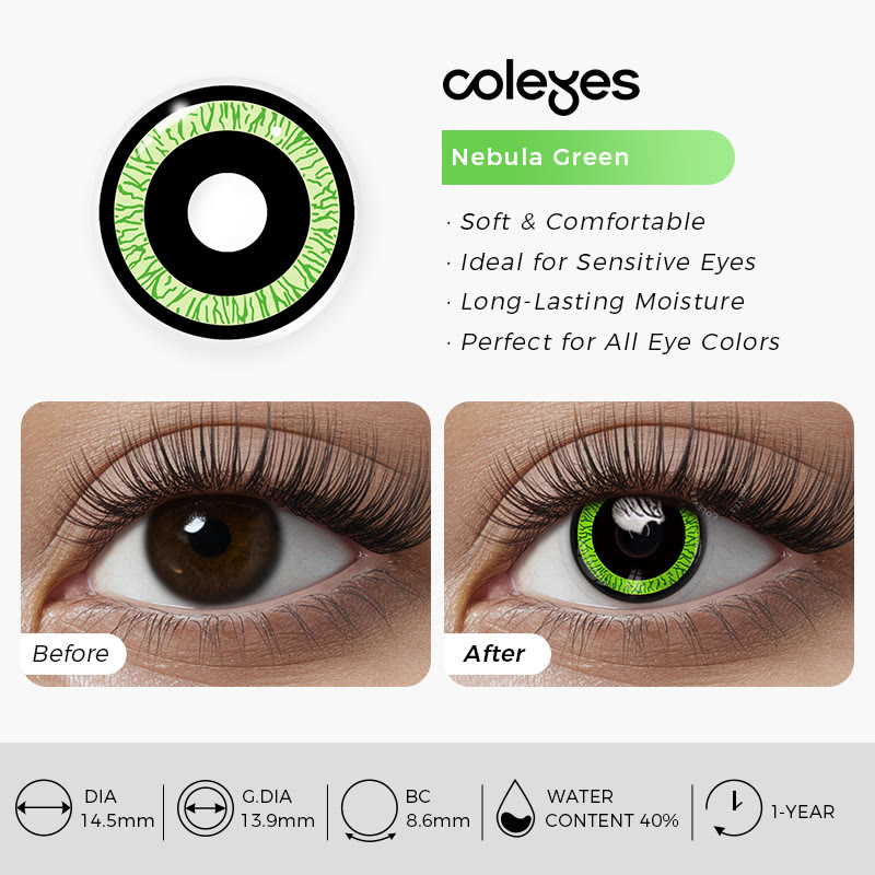 Coleyes Nebula Green Jährliche farbige Cosplay-Kontaktlinsen - image 6