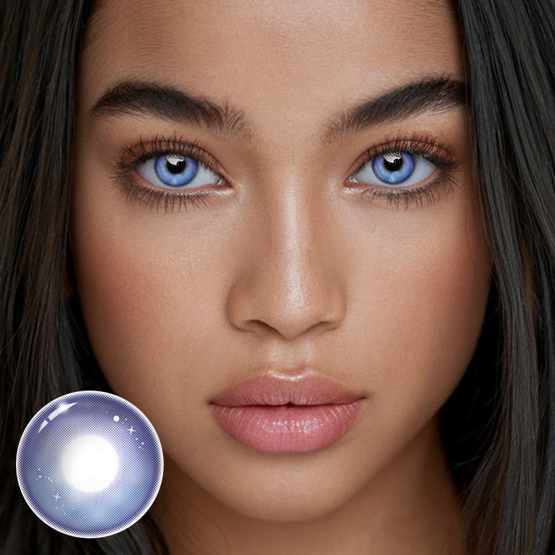 Coleyes Genshin Galaxy Blau-Violette farbige Jahreskontaktlinsen mit Sehstärke - image 2