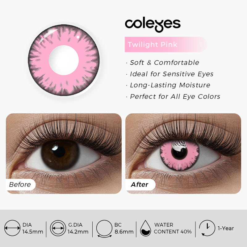 Coleyes Twilight Pink Jährliche farbige Cosplay-Kontaktlinsen - image 5